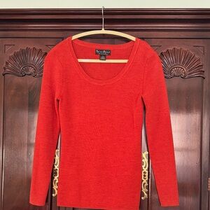 Mercer & Madison burnt orange Merino Wool Sweater